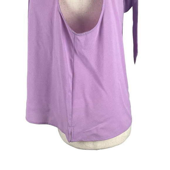 1.‎ STATE SLEEVELESS MOCK TIE NECK BLOUSE IN VIOLET TULLE NWT WOMEN'S SIZE LARGE - Picture 7 of 15